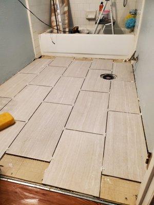 This is a tile floor that I did