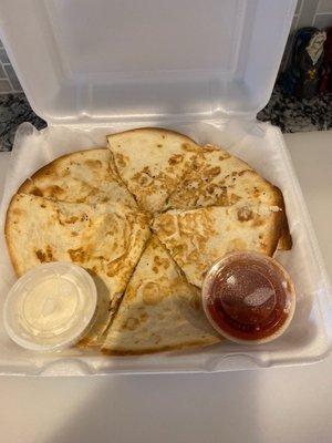 Chicken quesadilla yum...