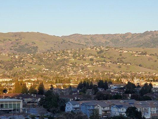 Looking East over downtown and toward the hills on the East side of the valley