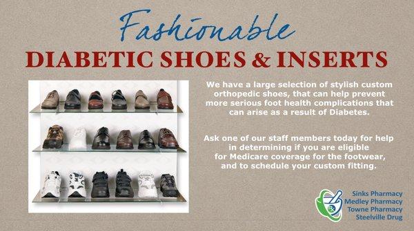 Diabetic Shoes and Inserts at Sinks Pharmacy