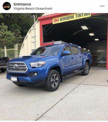 2017 Toyota Tacoma wrapped in Obsidian 30%