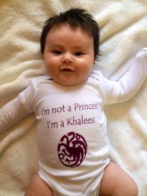 ...and rockin' our GoT inspired onesie #nerdbaby