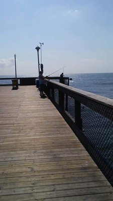 Near the end of the pier.