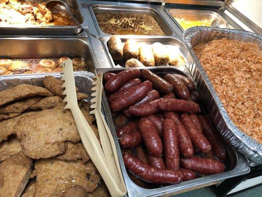 Vietnamese fried pork balona, Sweet Chinese sausage, tiny shrimp. All this is good with white rice