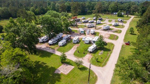 Our park is surrounded by the Beautiful East Texas Pines.