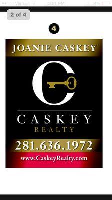 Joanie Caskey l Caskey Realty For Sale Sign