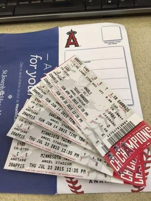 Thanks Chevron for the six free Angels tickets!!!