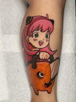 Anya & Pochita best tattoo artist anime tattoo