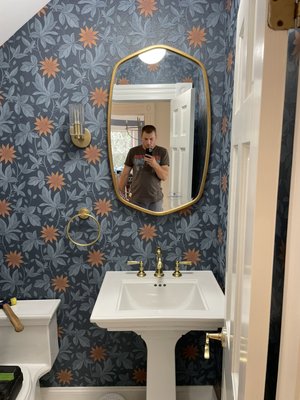 The powder room was finished.