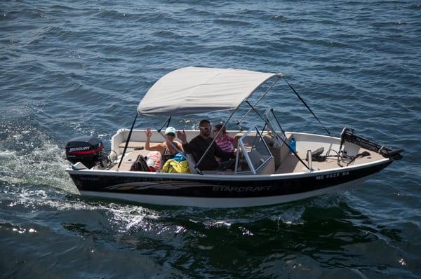 Be the captain for the day/week rent our 16ft Starcraft boat which is perfect for 1-5 people