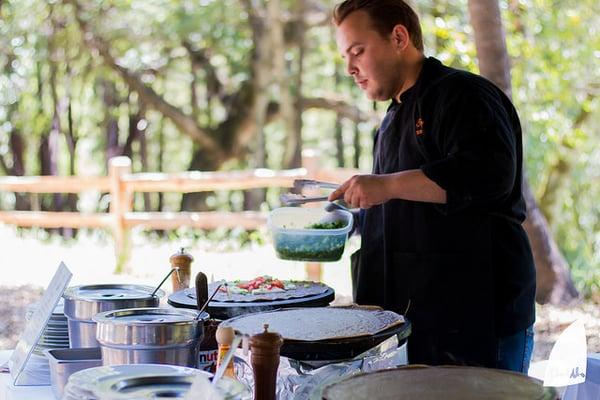 Brittany Crepes Catering our wedding in the park.