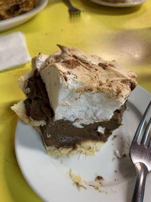 Chocolate meringue pie!  Awesome!