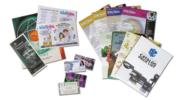 Brochures, Business Cards, Pocket Folders, Flyers