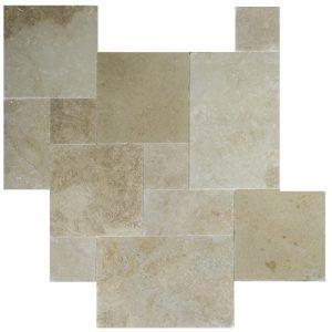 Walnut French Pattern Travertine Tiles and Pavers