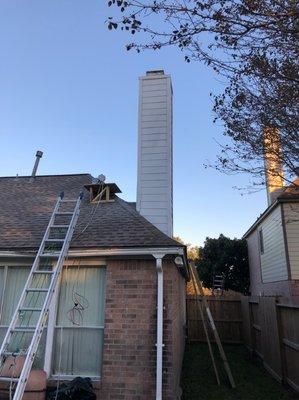 Before & After Chimney Siding in Humble, TX