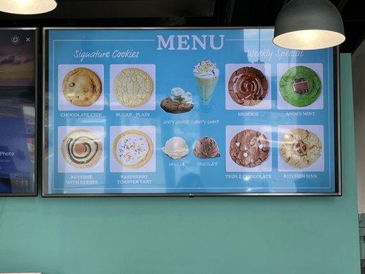 Menu - on the left are regular flavors. Right side are weekly specials