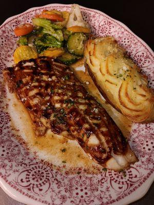 Summer Shudder Strawberry Haddock and Twice Baked with Veg.