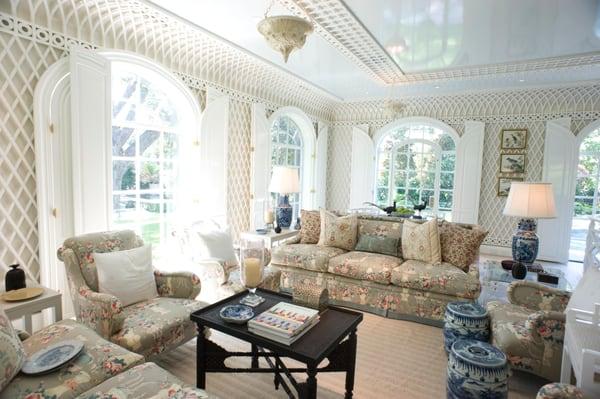 Inspired by a garden lattice, this room has a casual elegance that brings another layer of the outdoors in.