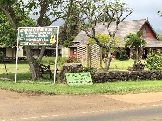 Music and stretching classes in this community church