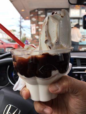 My favorite! Hot fudge sundae with extra fudge and whip cream. The place is kind of ghetto but ice cream is still as delicious! Yum yum