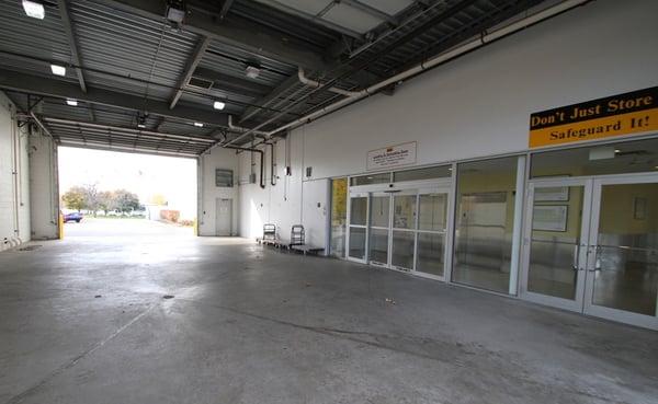 Drive-in loading bay to protect your items from the weather while moving into your storage unit.