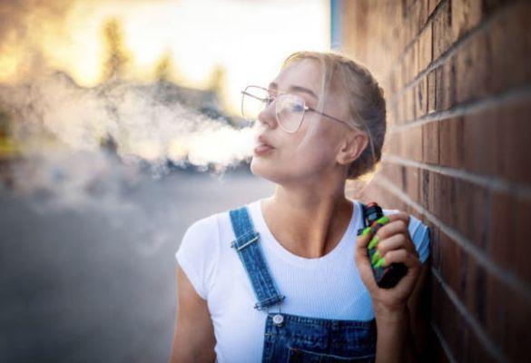 A girl vaping in our special devices.