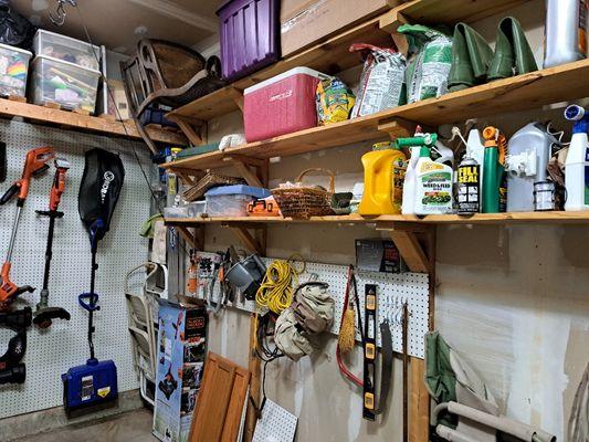 Garage organization/pegboard install.  Bolingbrook 7/2023 (After)