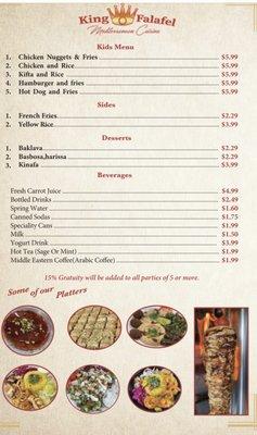 Our menu