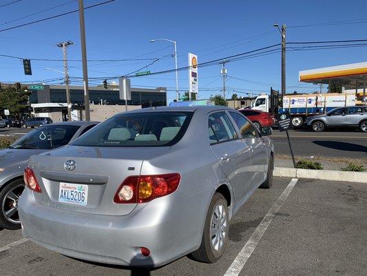 Designated parking view for customers.