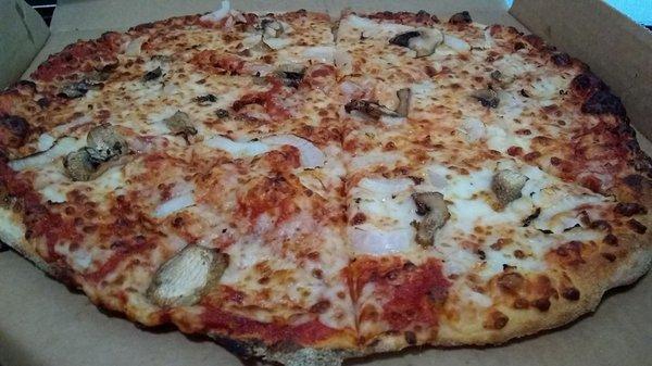 Domino's bc I didn't want meatloaf 3 nights in a row. $5.99 large 2 topping (I got Brooklyn style with mushrooms & onions). Pretty tasty!