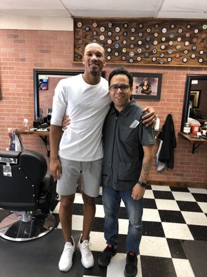 Former Boston Celtics Avery Bradley with Jacob