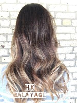 A blended balayage with lighter ends.