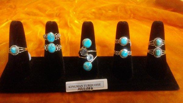 Kingman Arizona Turquoise. Each piece is hand picked  by the owner for the best color.