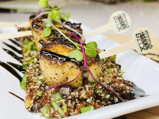 Featuring Scallop Lollipop with Citrus Quinoa