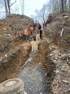 Storm drainage at a new sub division in Bellevue.