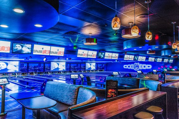 Lanes with party lighting