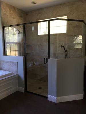 Beautiful and spacious walk in shower in the master bathroom