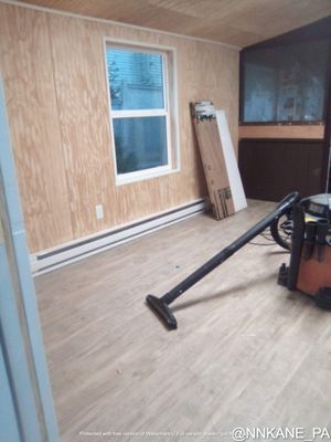 Sunroom Renovation
 siding, flooring, outlets, window, door and heater install