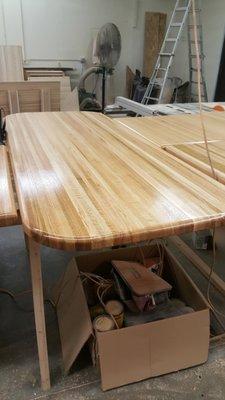 refinished oak tables for local resturaunt