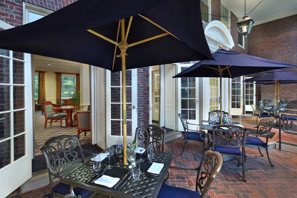 Outdoor patio at Samuel's Restaurant