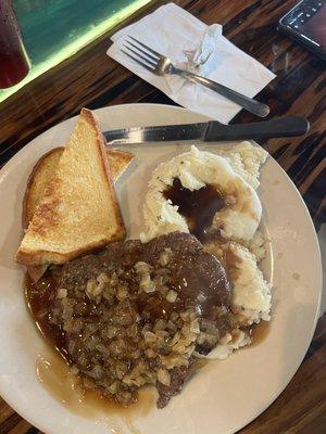 Hamburger Steak with mashed taters and gravy