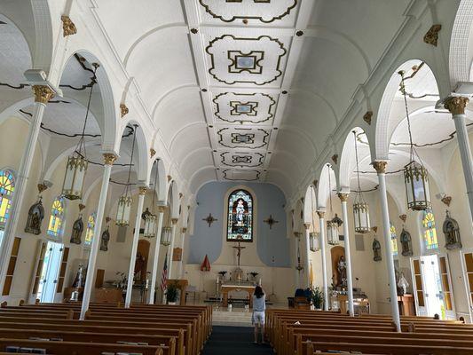 Side doors opened on both sides for cool natural cross ventilation. Beautiful church.