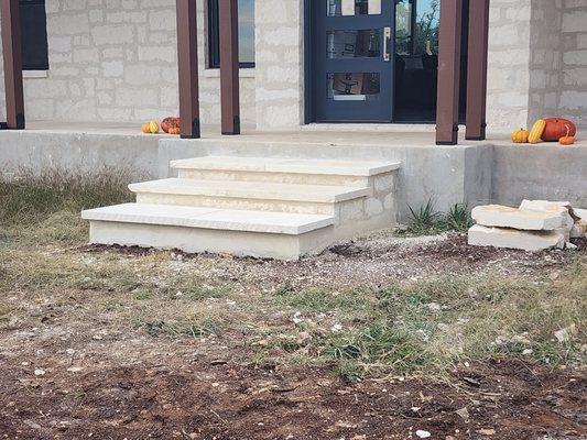 New rock steps completed on a new construction home