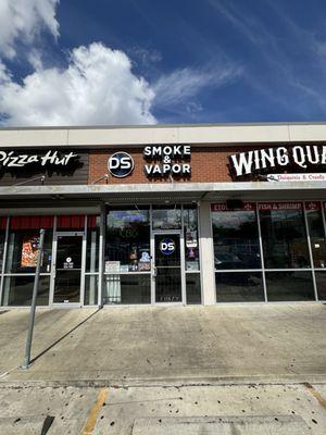 The front entrance of our store, located in between Pizza Hut and rays bbq , easily accessible from costumer parking lot.