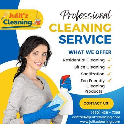 JULITZ CLEANING, PROFESSIONAL CLEANING SERVICE IN SAN FRANCISCO. WE USE ECO FRIENDLY PRODUCTS
https://julitzcleaning.com