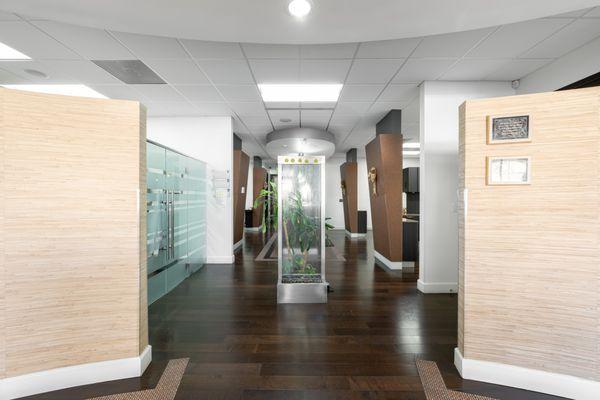 Our office is modern and sleek with a warm and inviting aura.