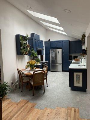 Three  kitchen skylights and a fourth in the dining area with the camera fill my house with light!