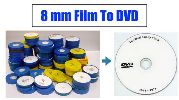 We can transfer 8mm and Super 8 film to DVD or MP4 file.