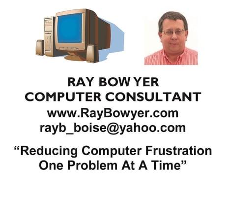 Logo - Ray Bowyer, Computer Consultant - Computer repair, training, problem solving, virus removal, & networking.