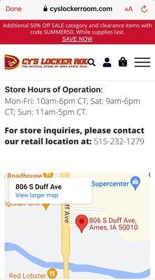 Hours as stated. : ) Just checking hours to make sure I don't hang around a couple hours for them to be closed.